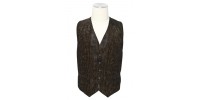 Black and gold printed leather waistcoat